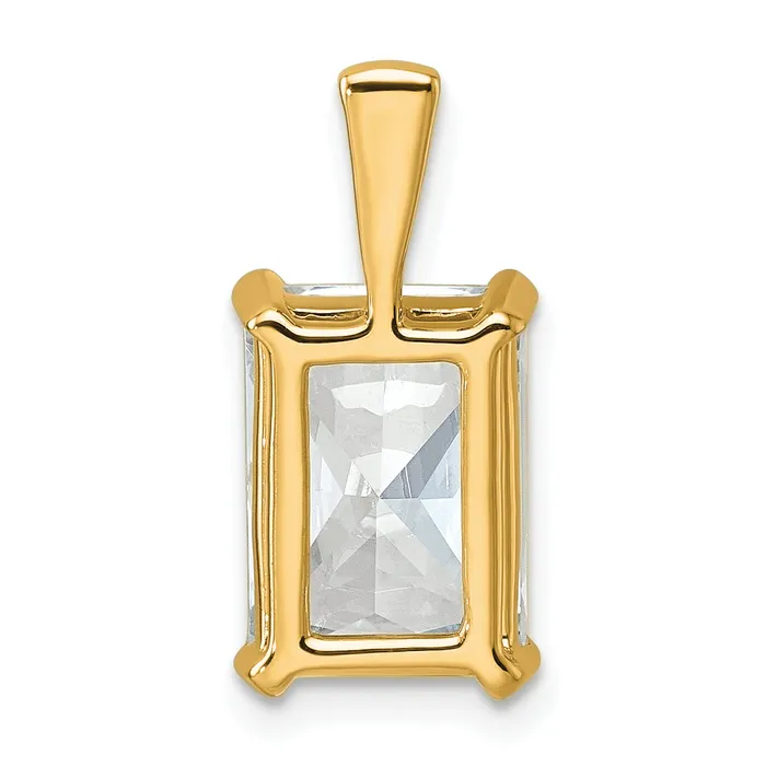 Necklaces 14k Yellow Gold 5 Ct Lab Grown Diamond VSSI G Radiant Four Prong Pendant Goldia