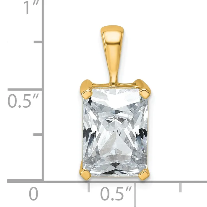 Necklaces 14k Yellow Gold 5 Ct Lab Grown Diamond VSSI G Radiant Four Prong Pendant Goldia