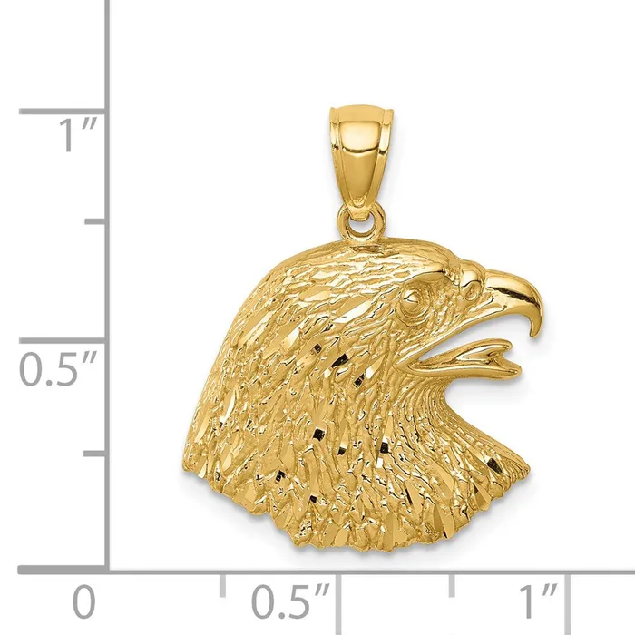 Necklaces 14k Yellow Gold DiamondCut Eagle Pendant Goldia