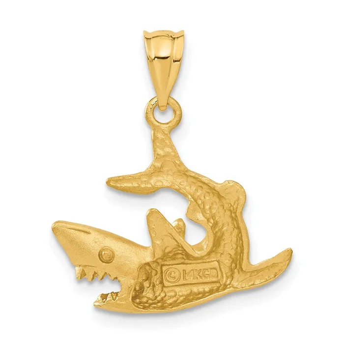Necklaces 14k Yellow Gold Shark Pendant Goldia
