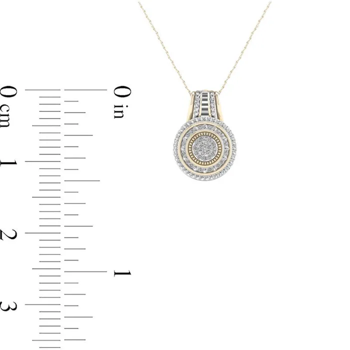 Necklaces Goldia 01 CT TW Composite Natural Diamond Frame Antique VintageStyle Pendant in 10K Yellow Gold Necklaces Goldia 01 CT TW Composite Natural Diamond Frame Antique VintageStyle Pendant in 10K Yellow Gold