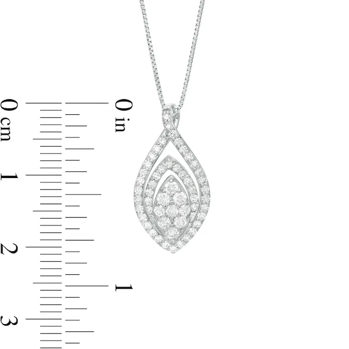 Necklaces Goldia 05 CT TW Composite Natural Diamond Double Marquise Outline Pendant in 10K White Gold Necklaces Goldia 05 CT TW Composite Natural Diamond Double Marquise Outline Pendant in 10K White Gold