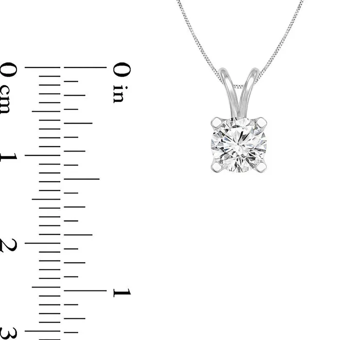 Necklaces Goldia 1 CT Certified Natural Clarity Enhanced Solitaire Pendant in 14K White Gold ISI2 Necklaces Goldia 1 CT Certified Natural Clarity Enhanced Solitaire Pendant in 14K White Gold ISI2