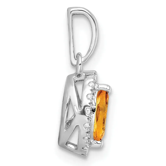 Necklaces Goldia 14k White Gold 110 Ct Lab Grown Diamond VSSI G and Citrine November Birthstone Pendant