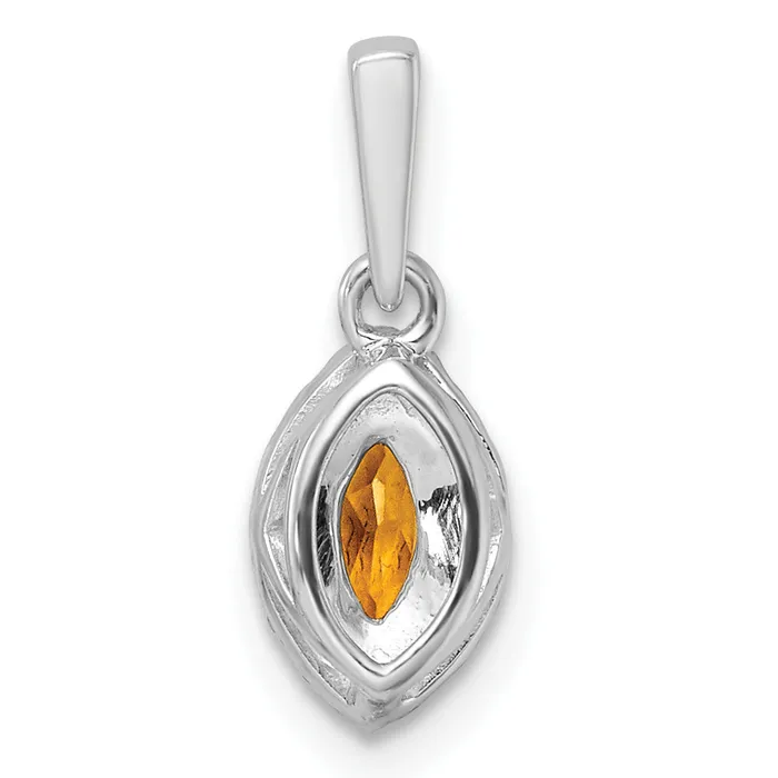 Necklaces Goldia 14k White Gold 110 Ct Lab Grown Diamond VSSI G and Citrine November Birthstone Pendant