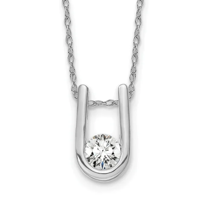Necklaces Goldia 14k White Gold 13 Ct Lab Grown Diamond VSSI G 18 inch UShape Pendant Necklace Necklaces Goldia 14k White Gold 13 Ct Lab Grown Diamond VSSI G 18 inch UShape Pendant Necklace