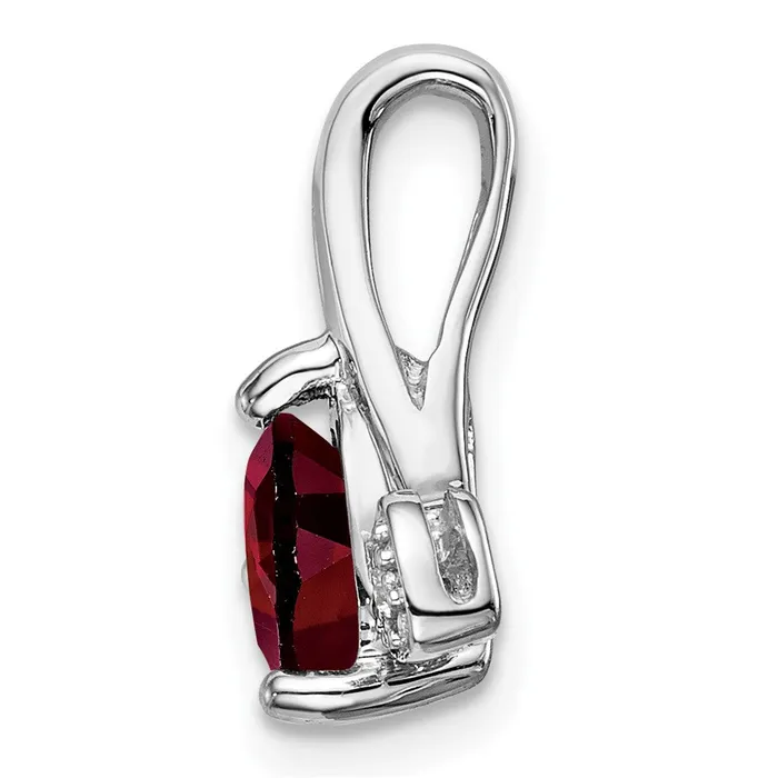 Necklaces Goldia 14k White Gold Garnet and Real Diamond Heart Pendant