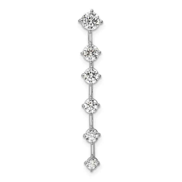 Necklaces Goldia 14K White Gold Lab Grown Diamond SI1SI2 G H I 6Stone Chain Slide Pendant Necklaces Goldia 14K White Gold Lab Grown Diamond SI1SI2 G H I 6Stone Chain Slide Pendant