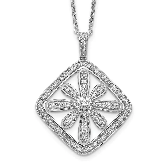 Necklaces Goldia 14k White Gold Real Diamond Vintage Necklace