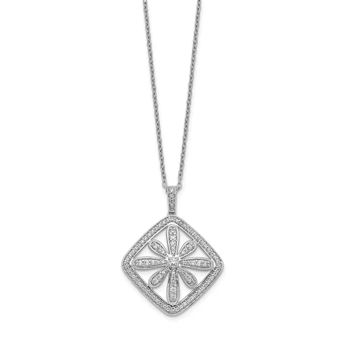 Necklaces Goldia 14k White Gold Real Diamond Vintage Necklace
