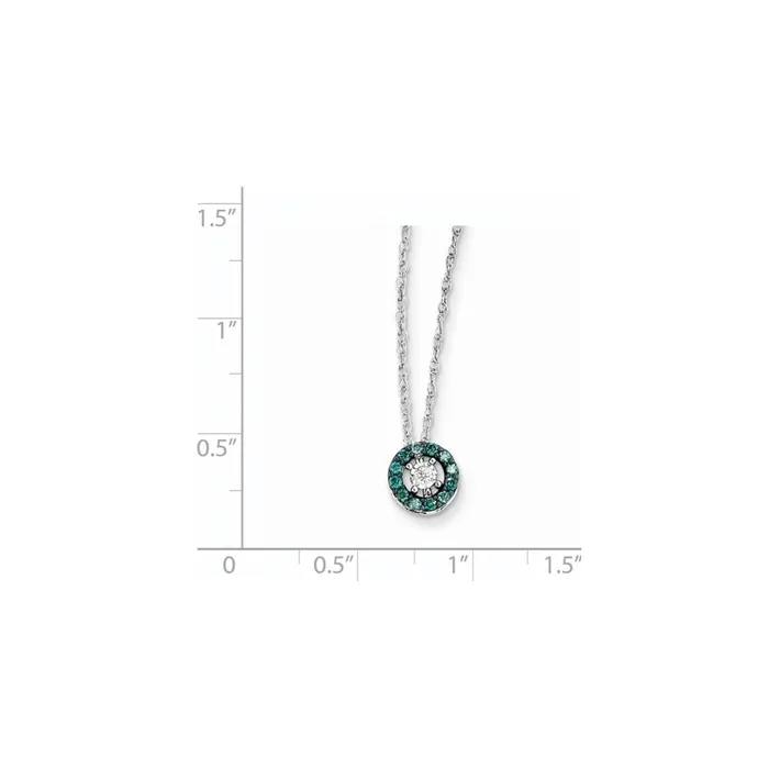 Necklaces Goldia 14k White Gold w Blue and White Diamond Circle Necklace