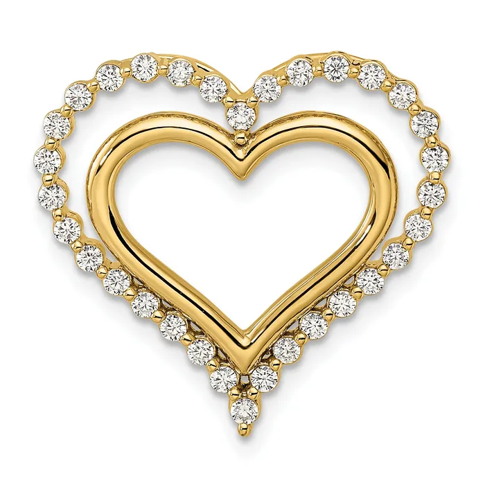 Necklaces Goldia 14k Yellow Gold 12 Ct Lab Grown Diamond VSSI G Double Heart Chain Slide Pendant Necklaces Goldia 14k Yellow Gold 12 Ct Lab Grown Diamond VSSI G Double Heart Chain Slide Pendant