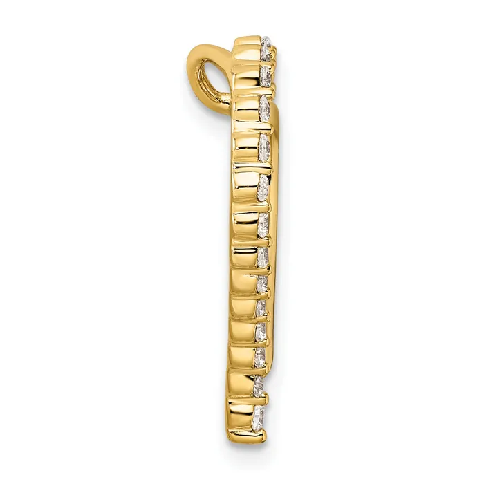 Necklaces Goldia 14k Yellow Gold 12 Ct Lab Grown Diamond VSSI G Double Heart Chain Slide Pendant