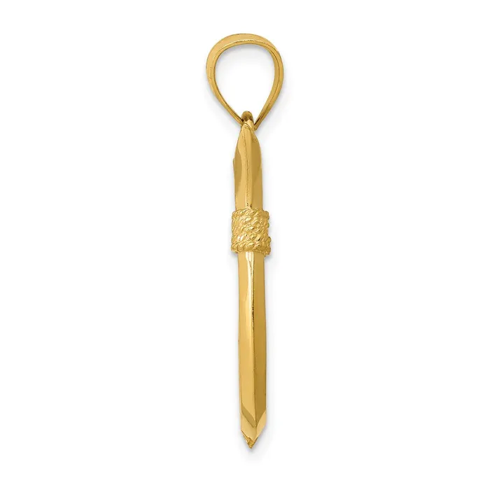 Necklaces Goldia 14k Yellow Gold 3D Whale Tail Hook Pendant