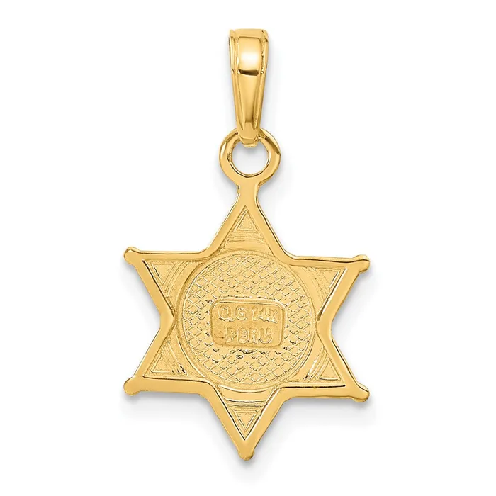 Necklaces Goldia 14k Yellow Gold DEPUTY SHERIFF Badge with Bear Pendant