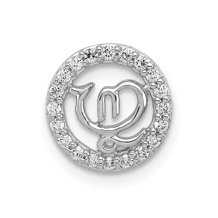 Necklaces Goldia Solid 14k White Gold 18ct Simulated CZ Chain Slide