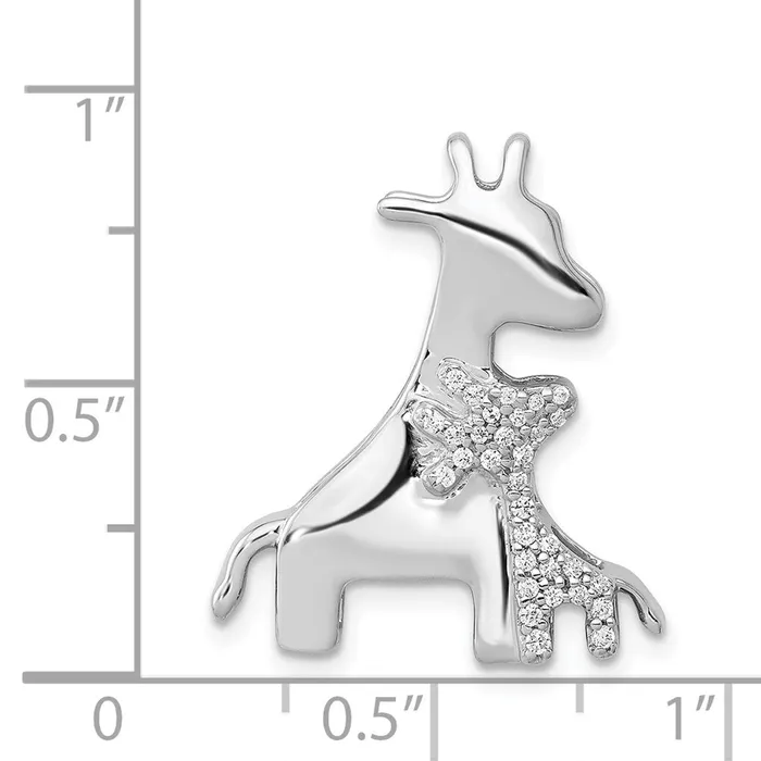 Necklaces Goldia Solid 14k White Gold Simulated CZ Giraffes Chain Slide Necklaces Goldia Solid 14k White Gold Simulated CZ Giraffes Chain Slide