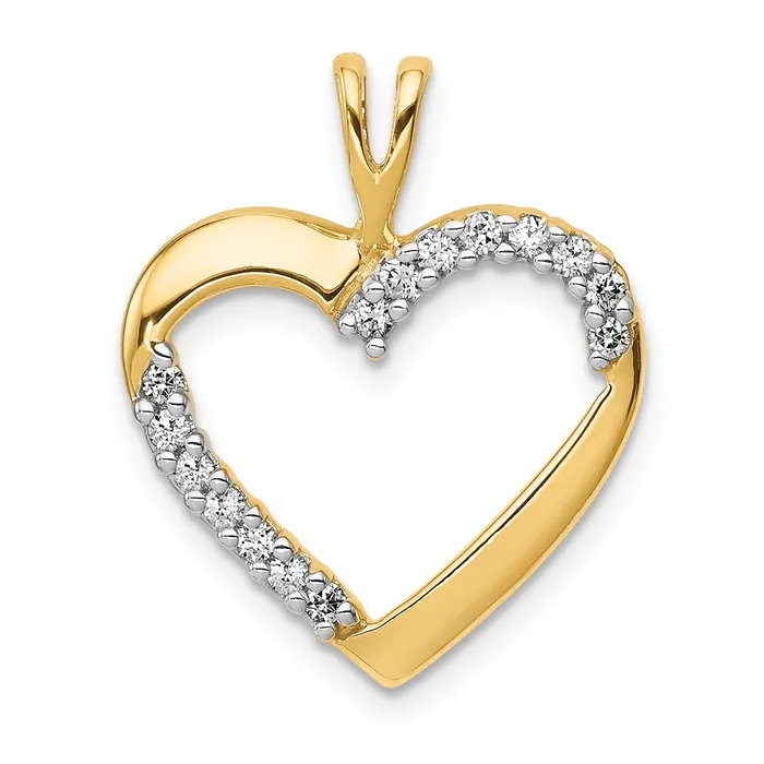 Necklaces Goldia Solid 14k Yellow Gold 16ct Simulated CZ Heart Pendant