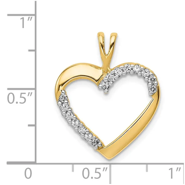 Necklaces Goldia Solid 14k Yellow Gold 16ct Simulated CZ Heart Pendant Necklaces Goldia Solid 14k Yellow Gold 16ct Simulated CZ Heart Pendant