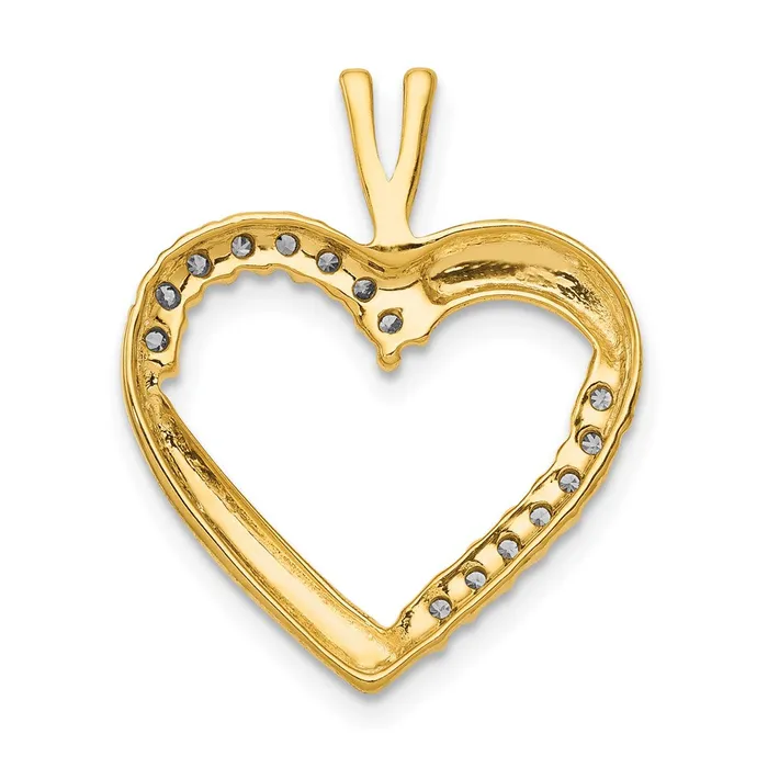 Necklaces Goldia Solid 14k Yellow Gold 16ct Simulated CZ Heart Pendant Necklaces Goldia Solid 14k Yellow Gold 16ct Simulated CZ Heart Pendant