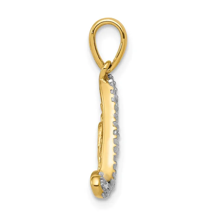 Necklaces Goldia Solid 14k Yellow Gold wRhodium 02ct Simulated CZ LOVE Pendant Necklaces Goldia Solid 14k Yellow Gold wRhodium 02ct Simulated CZ LOVE Pendant