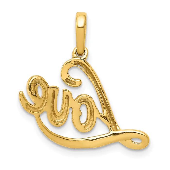 Necklaces Goldia Solid 14k Yellow Gold wRhodium 02ct Simulated CZ LOVE Pendant Necklaces Goldia Solid 14k Yellow Gold wRhodium 02ct Simulated CZ LOVE Pendant
