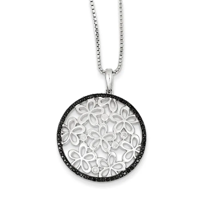 Necklaces Goldia Sterling Silver Black u0026 White Diamond Pendant Necklace Necklaces Goldia Sterling Silver Black u0026 White Diamond Pendant Necklace
