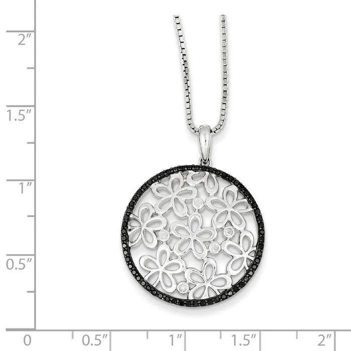 Necklaces Goldia Sterling Silver Black u0026 White Diamond Pendant Necklace