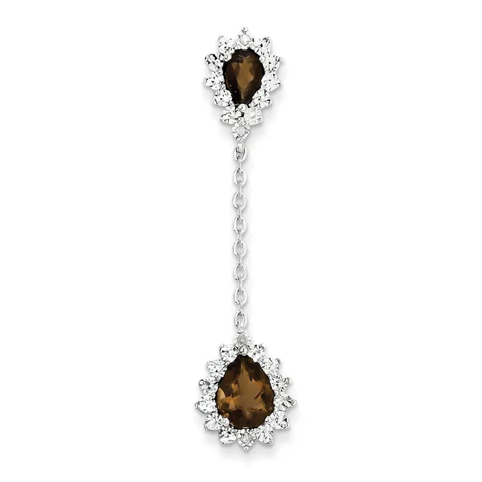 Necklaces Goldia Sterling Silver Diamond Smoky Quartz Pendant