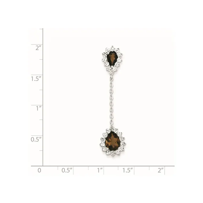 Necklaces Goldia Sterling Silver Diamond Smoky Quartz Pendant