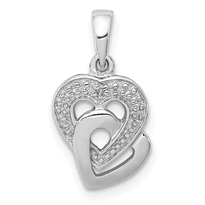 Necklaces Goldia Sterling Silver Rhodium Diamond Accent Heart Pendant