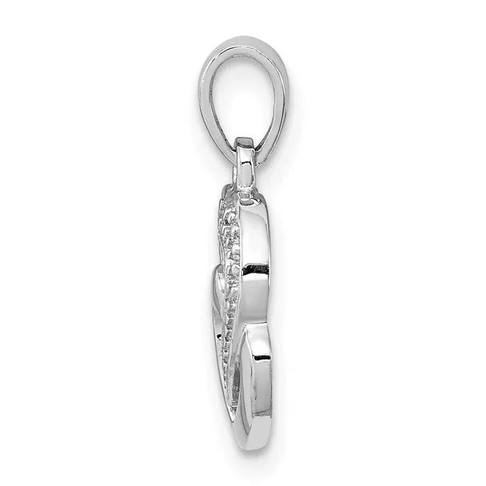 Necklaces Goldia Sterling Silver Rhodium Diamond Accent Heart Pendant