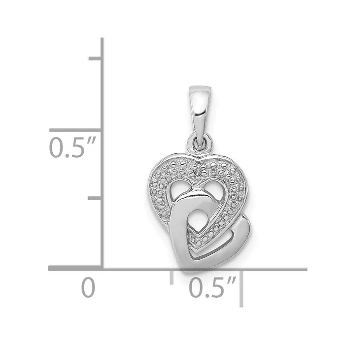 Necklaces Goldia Sterling Silver Rhodium Diamond Accent Heart Pendant