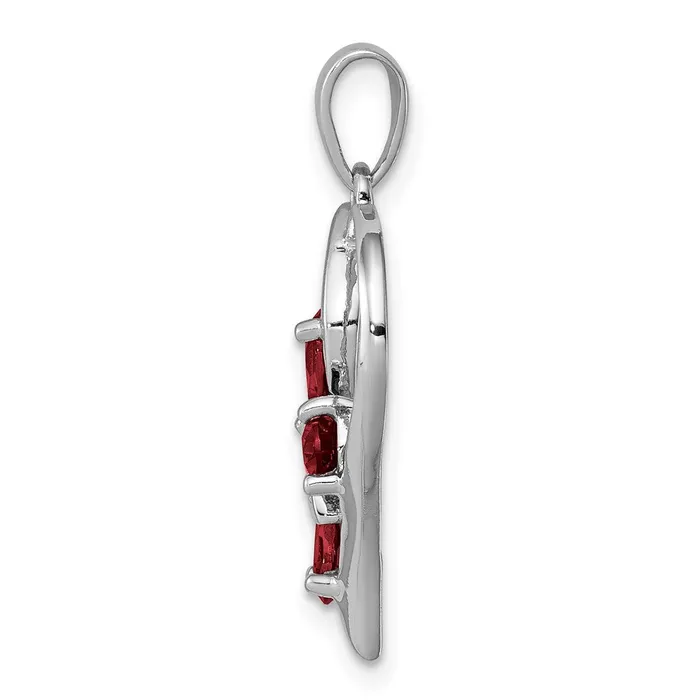 Necklaces Goldia Sterling Silver Rhodium Garnet u0026 Diamond Butterfly Heart Pendant