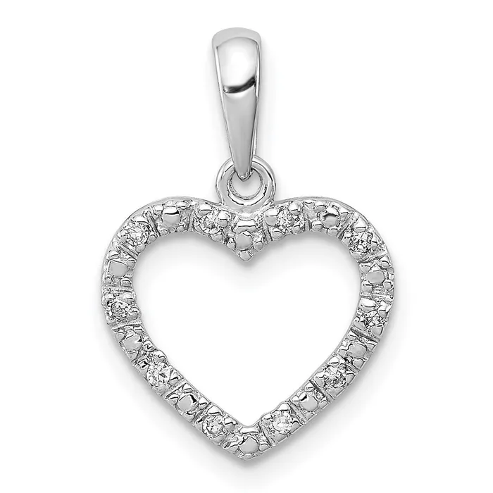 Necklaces Goldia Sterling Silver Rhodium Plated Diamond Heart Pendant
