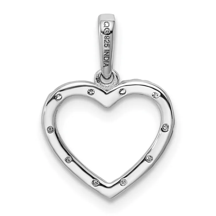 Necklaces Goldia Sterling Silver Rhodium Plated Diamond Heart Pendant