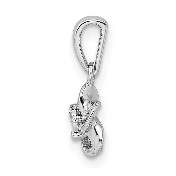 Necklaces Goldia Sterling Silver Rhodiumplated Floral Diamond Pendant
