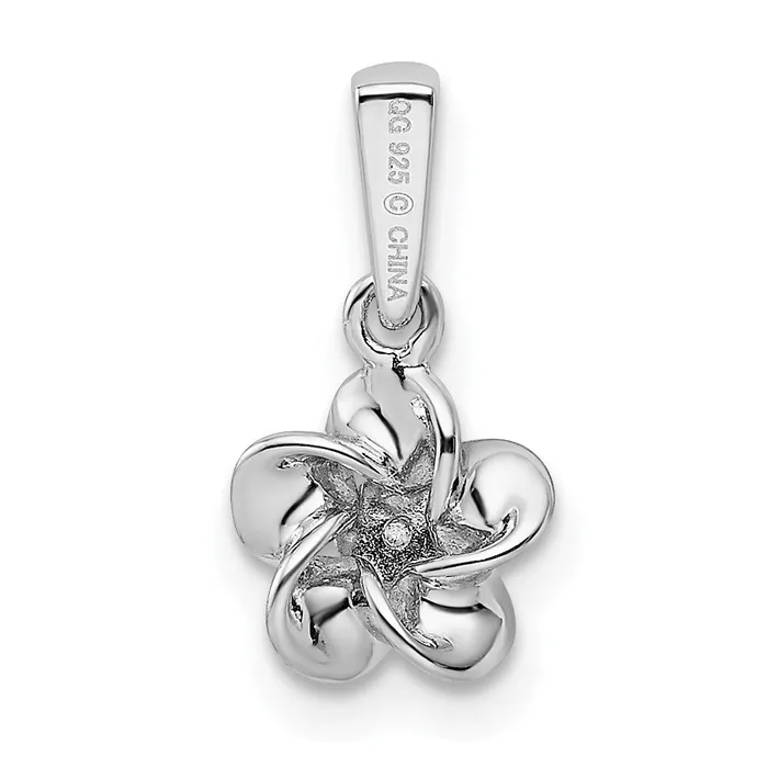 Necklaces Goldia Sterling Silver Rhodiumplated Floral Diamond Pendant