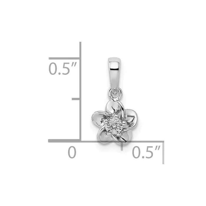 Necklaces Goldia Sterling Silver Rhodiumplated Floral Diamond Pendant
