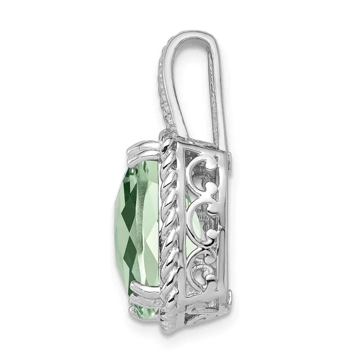 Necklaces Goldia Sterling Silver Rhodiumplated Green Quartz Pendant