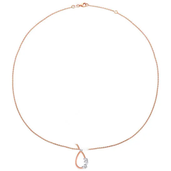 Necklaces JMS always Original AMOUR 17 CT TW Round and Parallel Baguette Diamond Teardrop Necklace In 14K 2Tone White and Rose Gold Necklaces JMS always Original AMOUR 17 CT TW Round and Parallel Baguette Diamond Teardrop Necklace In 14K 2Tone White and Rose Gold