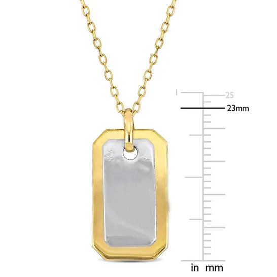 Necklaces JMS always Original Amour Dog Tag Necklace in 10k 2Tone Yellow and White Gold 18 in Necklaces JMS always Original Amour Dog Tag Necklace in 10k 2Tone Yellow and White Gold 18 in