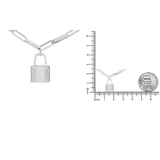 Necklaces JMS always Original Haus of Brilliance 925 Sterling Silver 110 Cttw Round Diamond Lock Pendant 20 Paperclip Chin Necklace HI Color SI1SI2 Clarity Necklaces JMS always Original Haus of Brilliance 925 Sterling Silver 110 Cttw Round Diamond Lock Pendant 20 Paperclip Chin Necklace HI Color SI1SI2 Clarity
