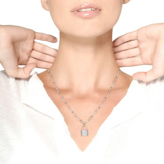 Necklaces JMS always Original Haus of Brilliance 925 Sterling Silver 110 Cttw Round Diamond Lock Pendant 20 Paperclip Chin Necklace HI Color SI1SI2 Clarity Necklaces JMS always Original Haus of Brilliance 925 Sterling Silver 110 Cttw Round Diamond Lock Pendant 20 Paperclip Chin Necklace HI Color SI1SI2 Clarity