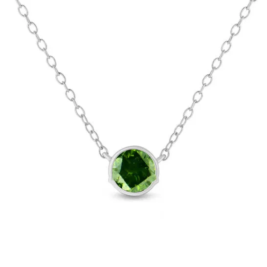 Necklaces JMS always Original Haus of Brilliance 925 Sterling Silver 12 Cttw Treated Green Diamond Bezel Solitaire 18 Pendant Necklace Green Color I2I3 Clarity Necklaces JMS always Original Haus of Brilliance 925 Sterling Silver 12 Cttw Treated Green Diamond Bezel Solitaire 18 Pendant Necklace Green Color I2I3 Clarity