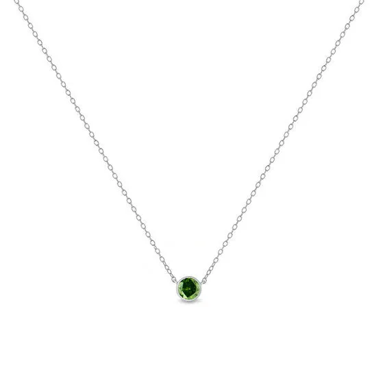 Necklaces JMS always Original Haus of Brilliance 925 Sterling Silver 12 Cttw Treated Green Diamond Bezel Solitaire 18 Pendant Necklace Green Color I2I3 Clarity Necklaces JMS always Original Haus of Brilliance 925 Sterling Silver 12 Cttw Treated Green Diamond Bezel Solitaire 18 Pendant Necklace Green Color I2I3 Clarity