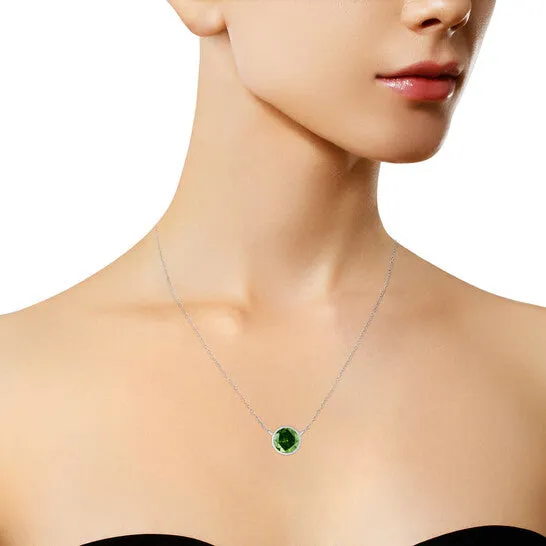 Necklaces JMS always Original Haus of Brilliance 925 Sterling Silver 12 Cttw Treated Green Diamond Bezel Solitaire 18 Pendant Necklace Green Color I2I3 Clarity Necklaces JMS always Original Haus of Brilliance 925 Sterling Silver 12 Cttw Treated Green Diamond Bezel Solitaire 18 Pendant Necklace Green Color I2I3 Clarity
