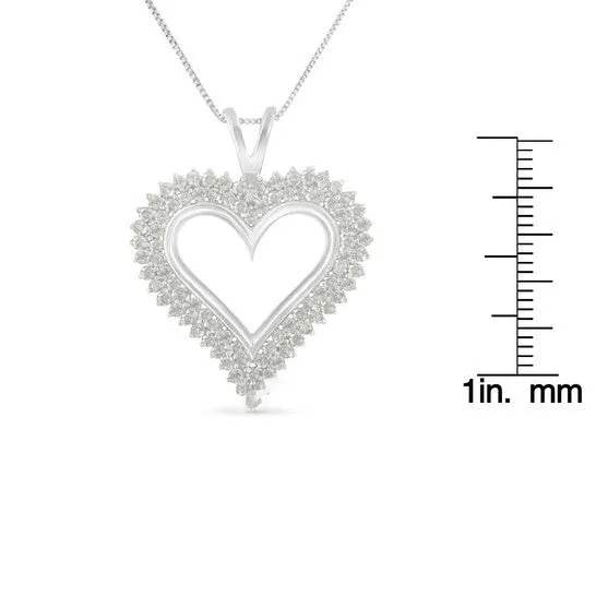 Necklaces JMS always Original Haus of Brilliance 925 Sterling Silver 1 Cttw Diamond Heart 18 Pendant Necklace IJ Color I2I3 Clarity Necklaces JMS always Original Haus of Brilliance 925 Sterling Silver 1 Cttw Diamond Heart 18 Pendant Necklace IJ Color I2I3 Clarity