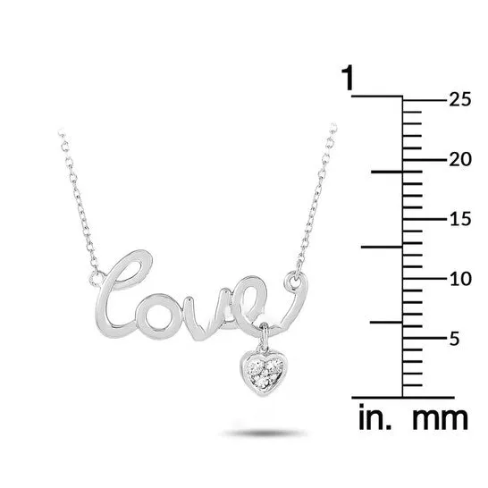 Necklaces JMS always Original LB Exclusive 14K White Gold 010 ct Diamond Love Pendant Necklace Necklaces JMS always Original LB Exclusive 14K White Gold 010 ct Diamond Love Pendant Necklace