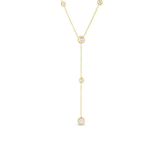Necklaces JMS always Original Roberto Coin 18k Yellow Gold 070cttw Diamond Bezel Set Station Necklace 5300014AYCHX0 Necklaces JMS always Original Roberto Coin 18k Yellow Gold 070cttw Diamond Bezel Set Station Necklace 5300014AYCHX0